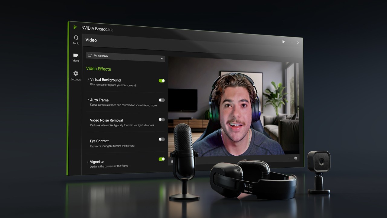NVIDIA Broadcast 应用：由 AI 助力的家庭工作室